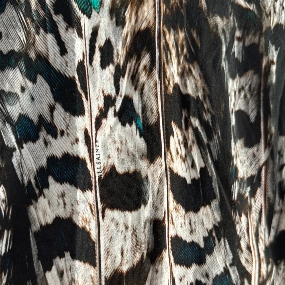 All Saints Black and White Graphic Cap Sleeve Blouse - Picture 3 of 6